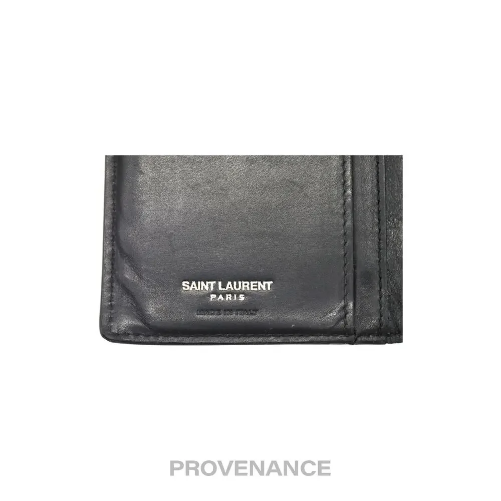🔴 Saint Laurent Paris SLP Long Wallet - Black Calfskin Leather
